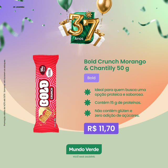 BOLD CRUNCH MORANGO E CHANTILLY 50G