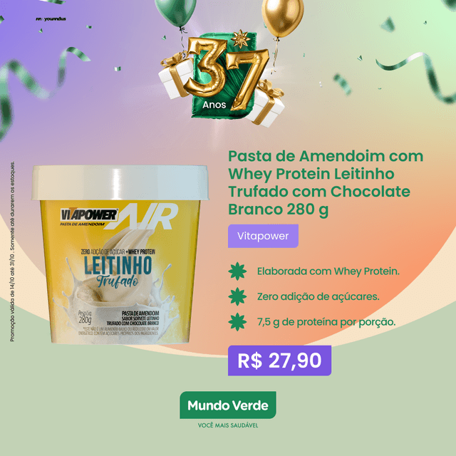 PASTA DE AMENDOIN COM WHEY PROTEIN LEITINHO TRUFADO 280G