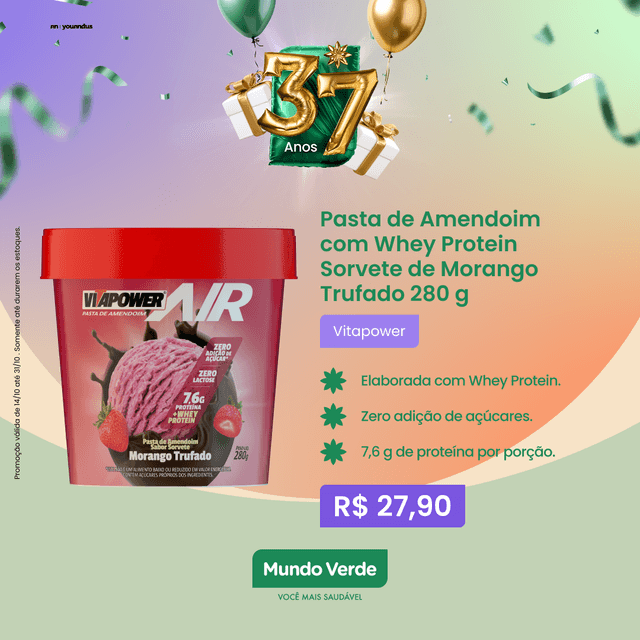 PASTA DE AMENDOIN COM WHEY PROTEIN SORVETE MORANGO 280G